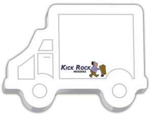 Promotional Sticky Notes: 4 inch x 3 inch Truck Shaped Sticky Notes